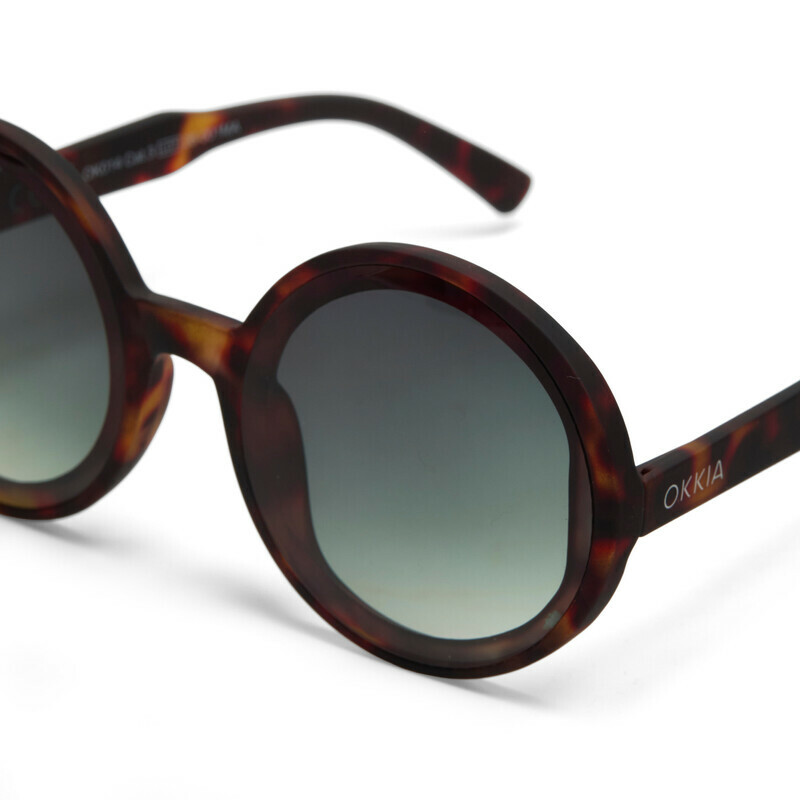 OKKIA Sun Monica Round Classic Havana (green lenses)