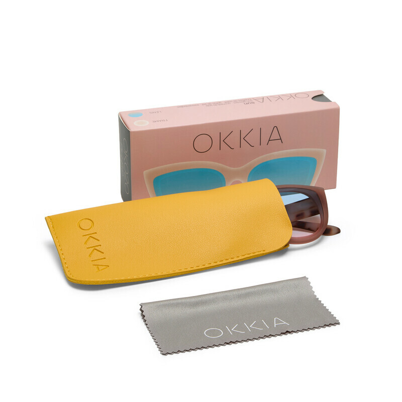 OKKIA Sun Silvia   Pink Havana (blue/pink lenses)