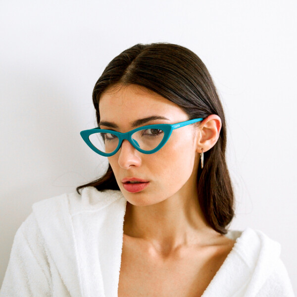 OKKIA Reading Adriana reading Small Cat Eye Forest blue