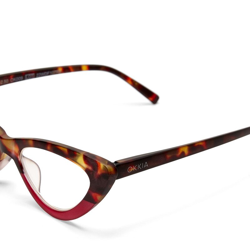 OKKIA Reading Adriana reading Small Cat Eye Havana pink