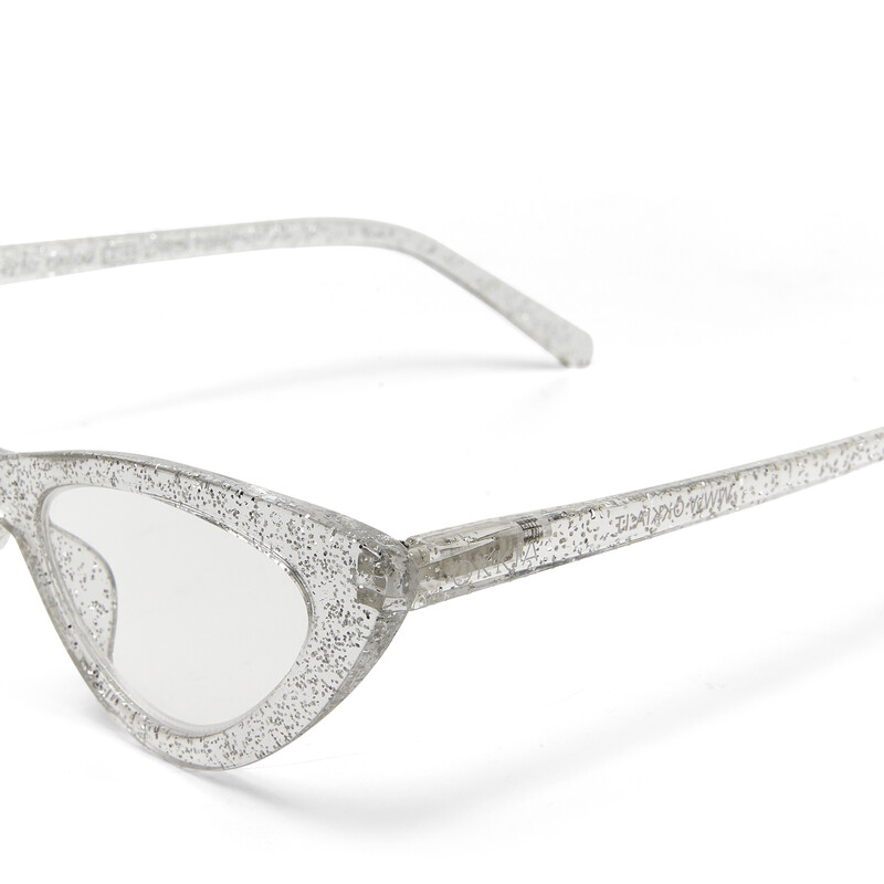 OKKIA Reading Adriana reading Small Cat Eye Silver glitter