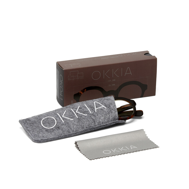 OKKIA Reading Lauro reading Round Havana Black (brown lenses)