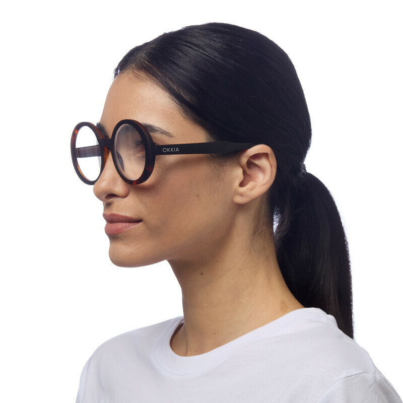 OKKIA Reading Laura reading Big Round Havana Black (brown lenses)