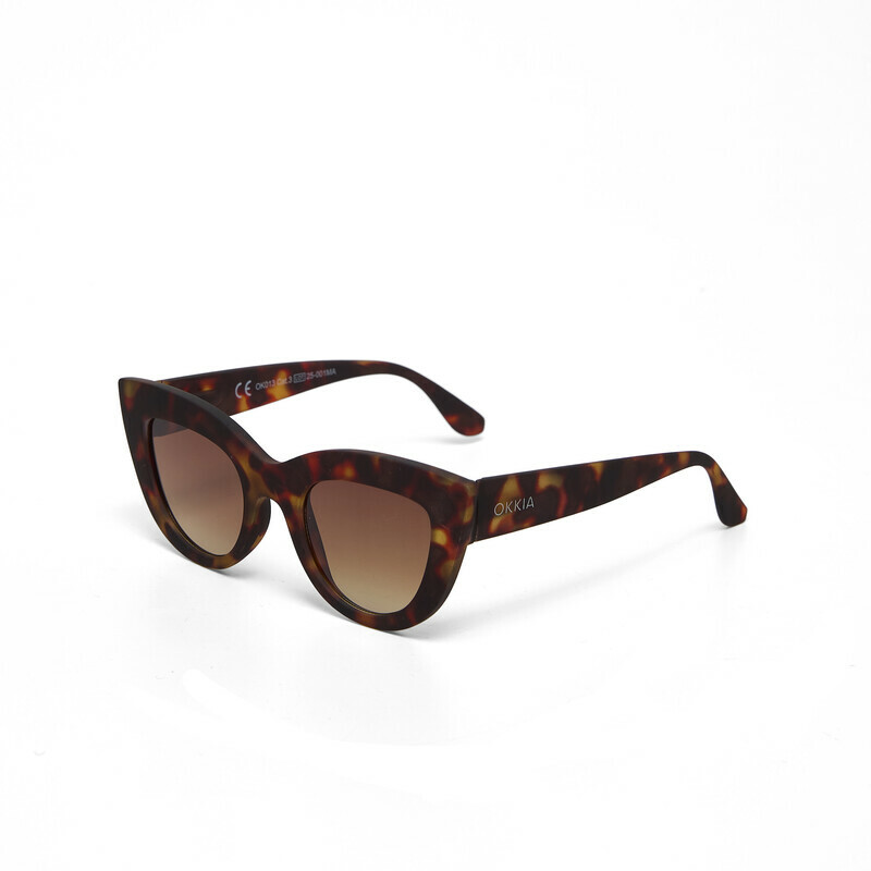 OKKIA Sun Claudia Big Cat Eye Classic Havana