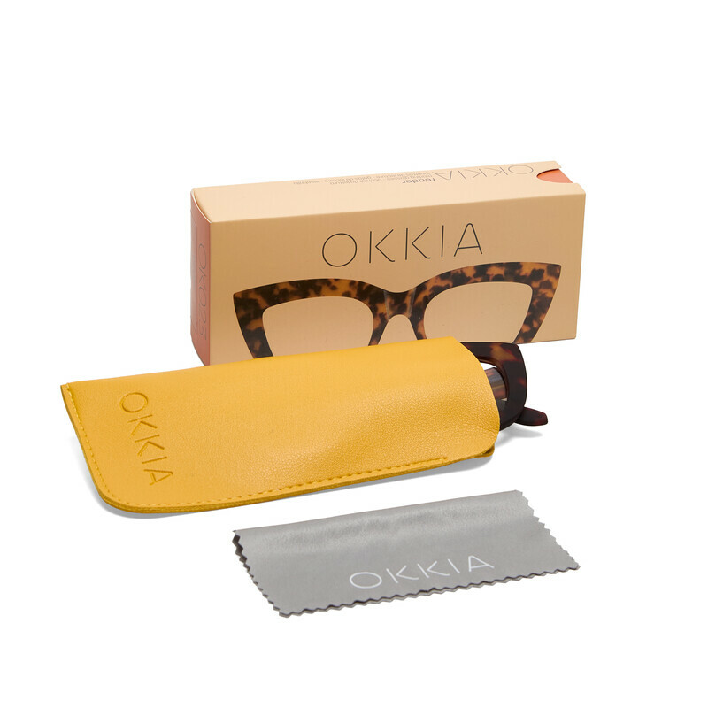 OKKIA Reading Claudia Big Cat Eye Classic Havana
