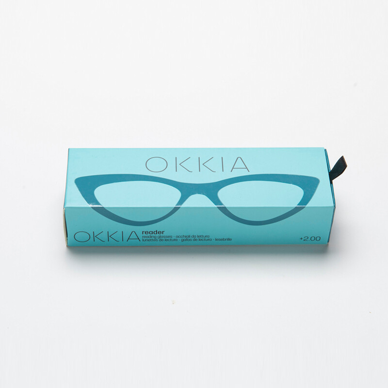 OKKIA Lecture Adriana Small Cat Eye Forest Bleu OK009FB1.00