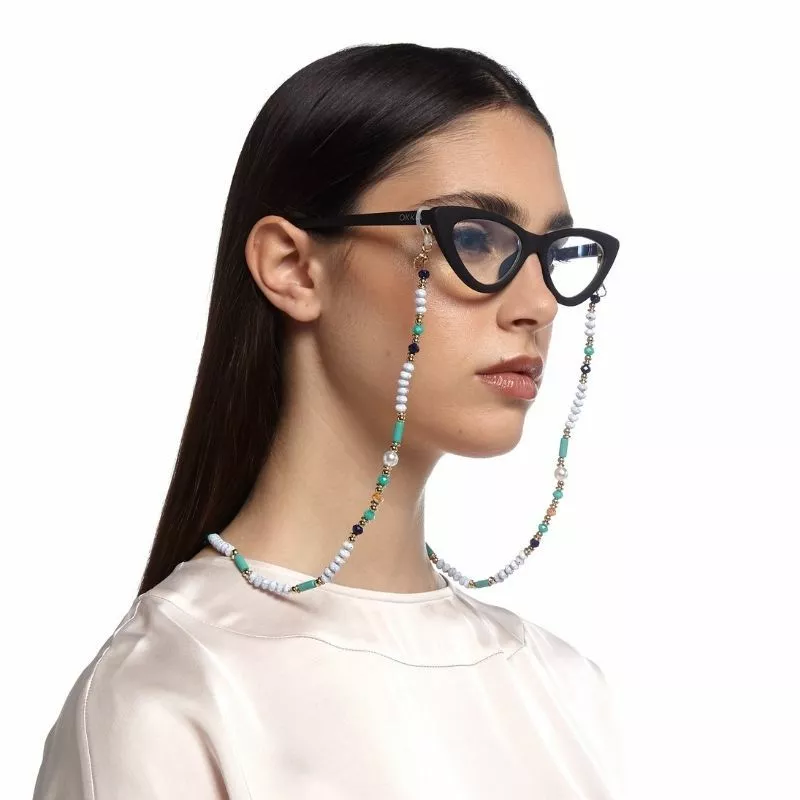 OKKIA Accessoires Turquoise Chaîne de lunettes 