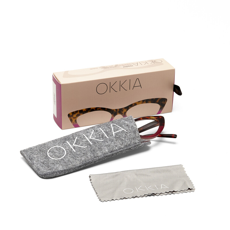 OKKIA Lecture Adriana Small Cat Eye Havana pink OK009HP-1.00