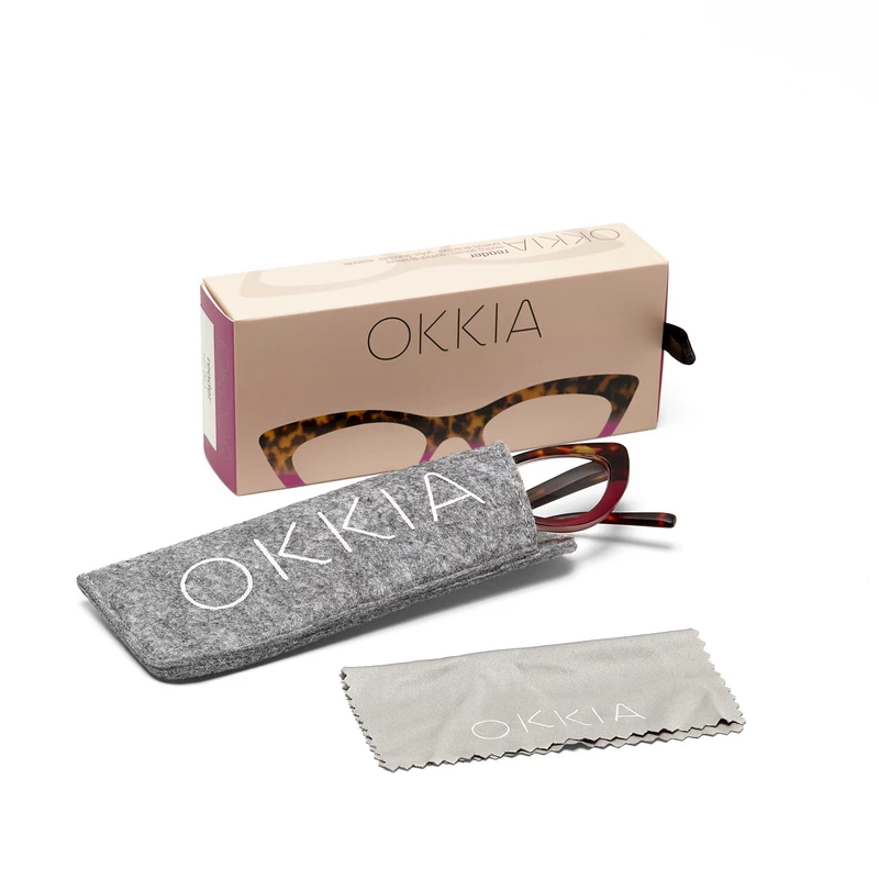 OKKIA Lectura Adriana Small Cat Eye Habana rosa