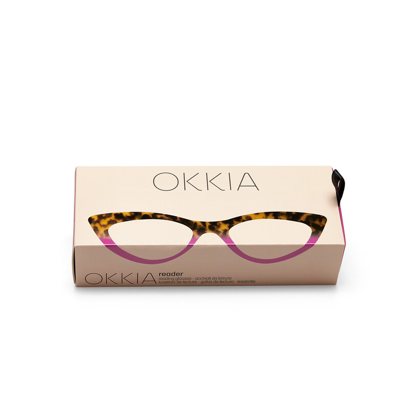 OKKIA Lecture Adriana Small Cat Eye Havana pink OK009HP-1.00