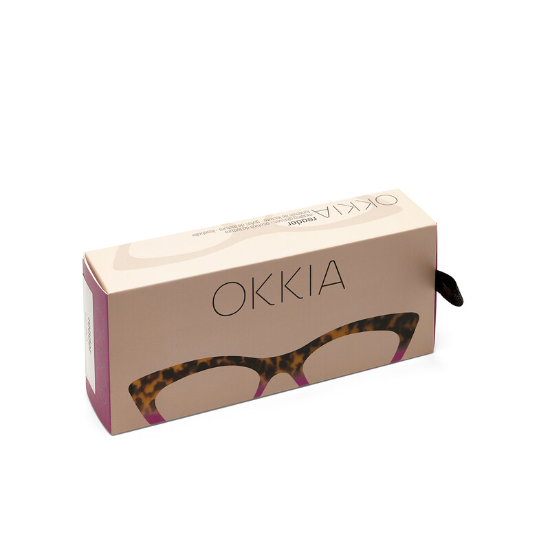 OKKIA Lecture Adriana Small Cat Eye Havana pink OK009HP-1.00