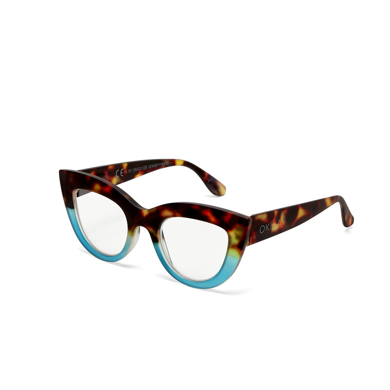 OKKIA Lettura Claudia lettura Big Cat Eye Havana e blue OK023HB-1.00