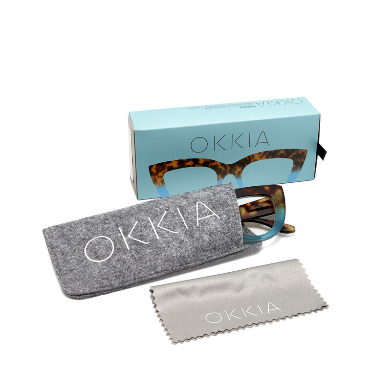 OKKIA Lettura Claudia lettura Big Cat Eye Havana e blue OK023HB-1.00