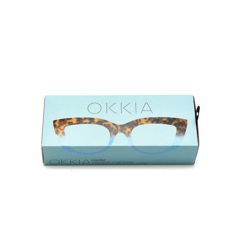 OKKIA Lecture Claudia Big Cat Eye Havana et bleu OK023HB-1.00