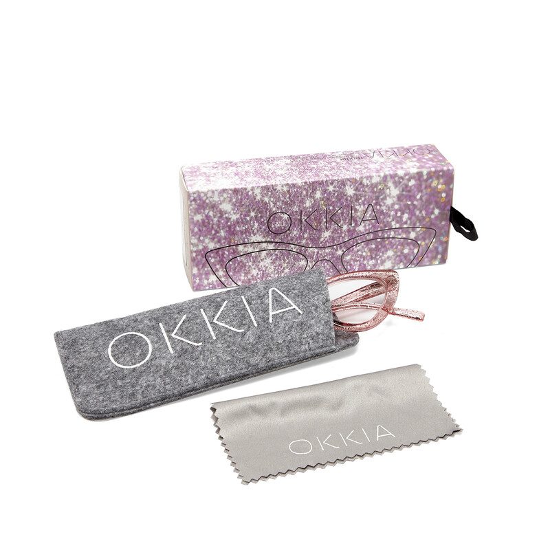 OKKIA Lectura Adriana Small Cat Eye Rosa brillantina OK009GP-1.00