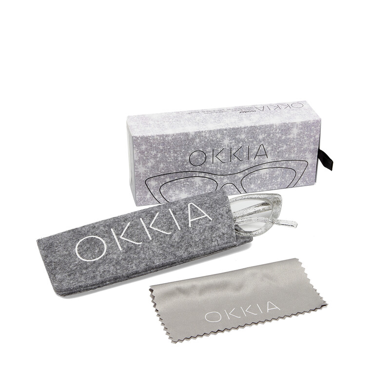 OKKIA Lettura Adriana lettura Small Cat Eye Grigio Glitter OK009GT-1.00