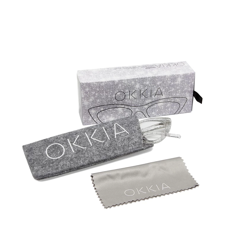 OKKIA Lettura Adriana lettura Small Cat Eye Grigio Glitter