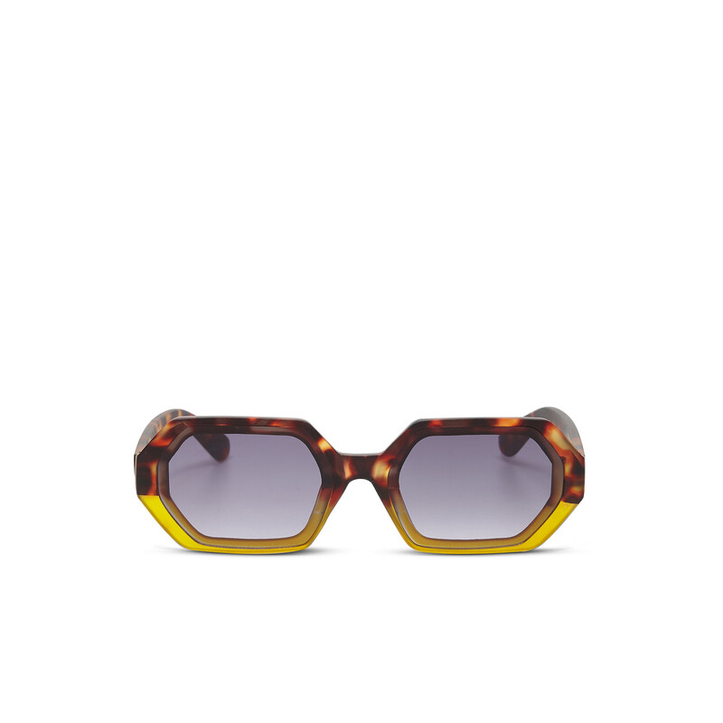 Andrea hexagonal sunglasses | Color Havana yellow