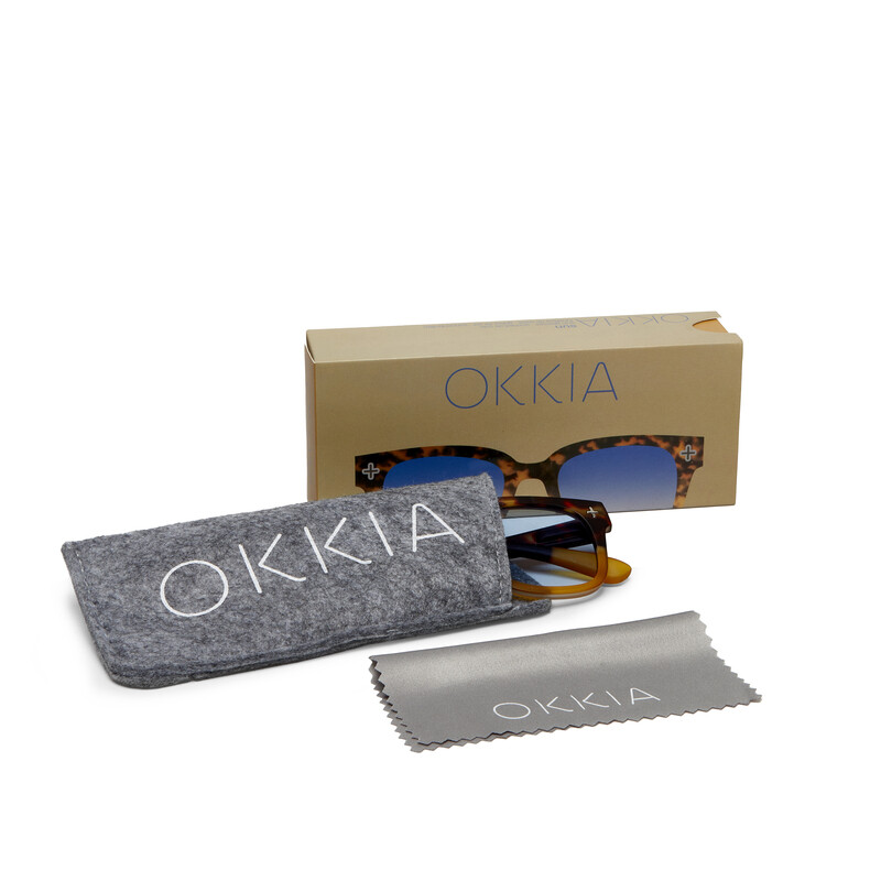 OKKIA Soleil Giovanni Havana Yellow (bleu verres) OK012HY-BL