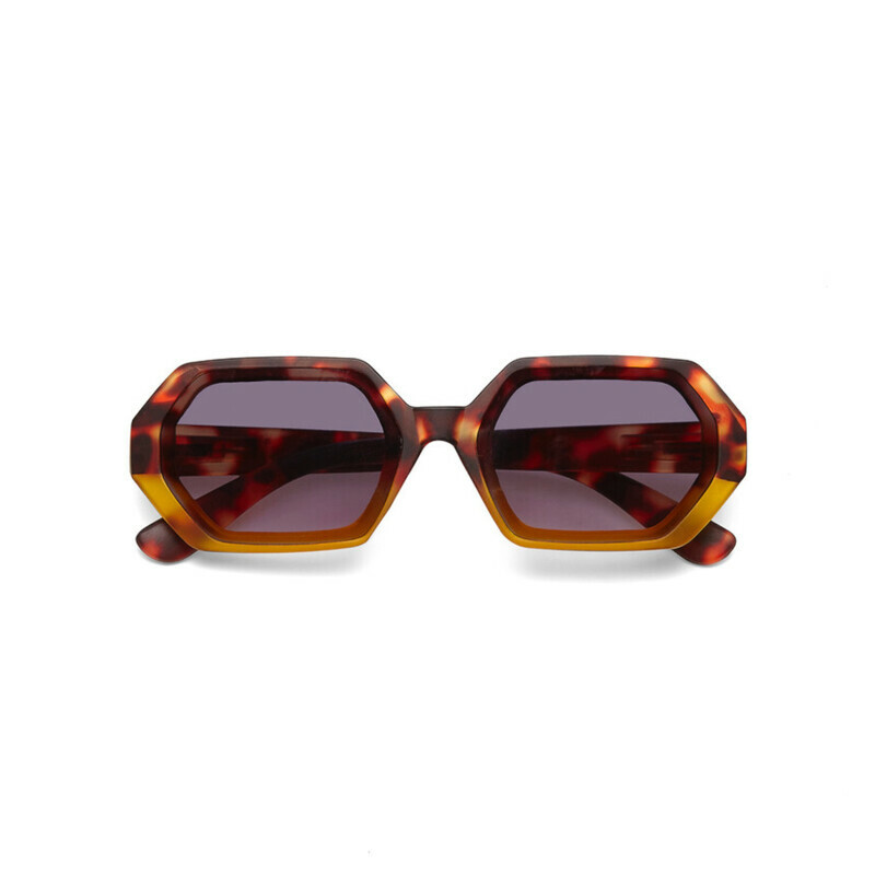 Andrea hexagonal sunglasses | Color Havana yellow
