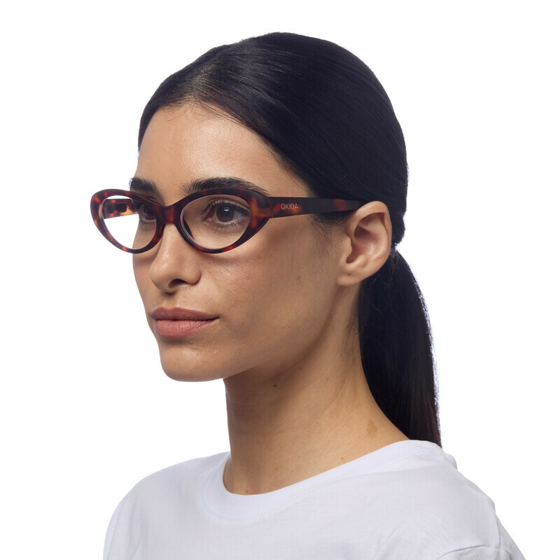 OKKIA Lectura Lina Small Cat Eye Classic Havana OK039CH-1.00