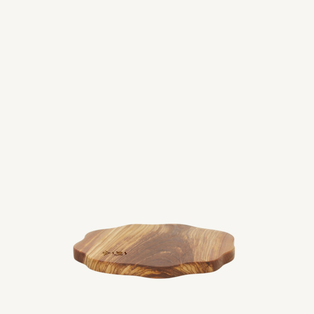 Tabla de cortar redonda de madera de olivo